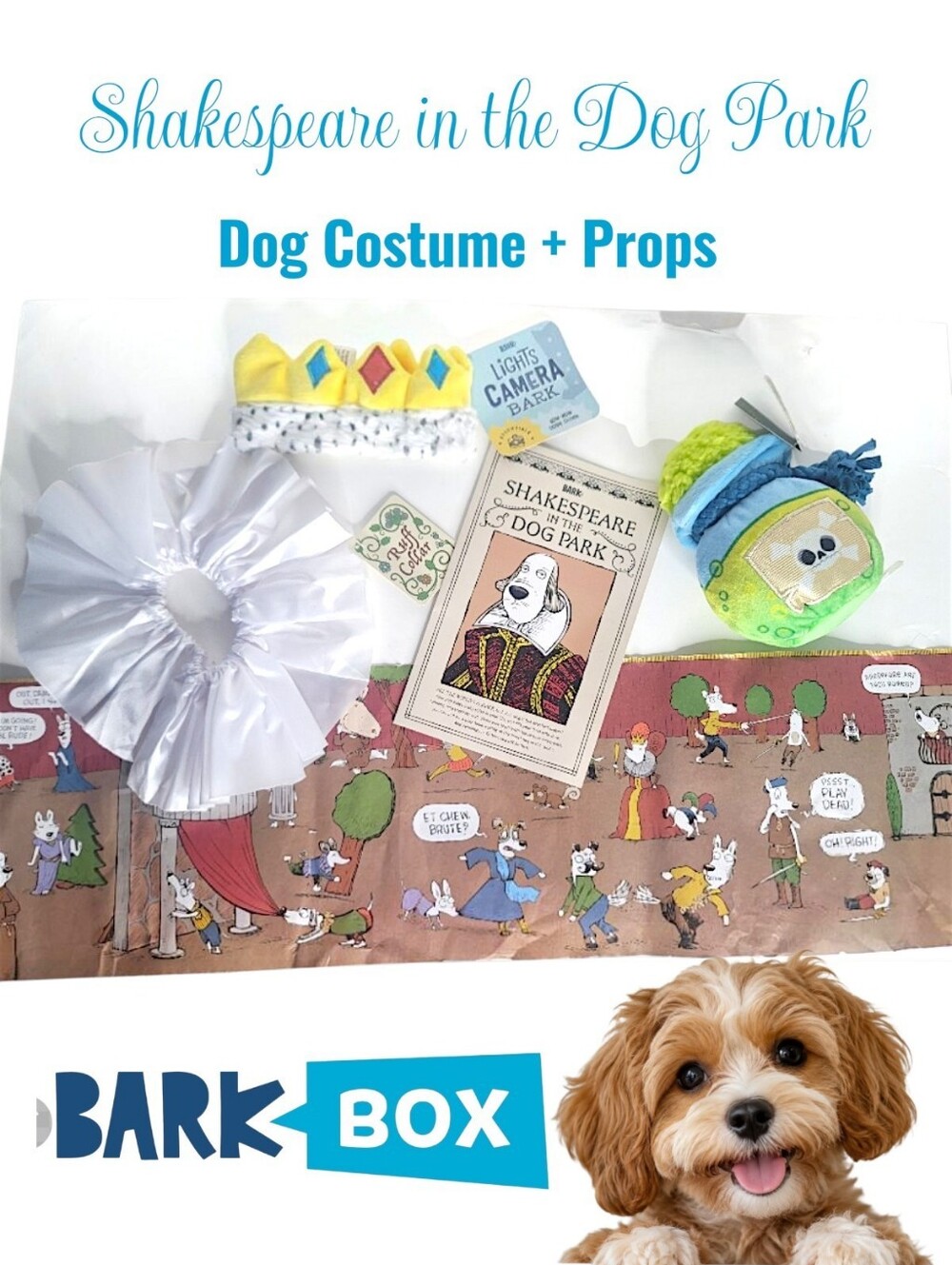 Bark Box Crown & Ruffled Collar Costume Set Shakespeare In The Dog Park